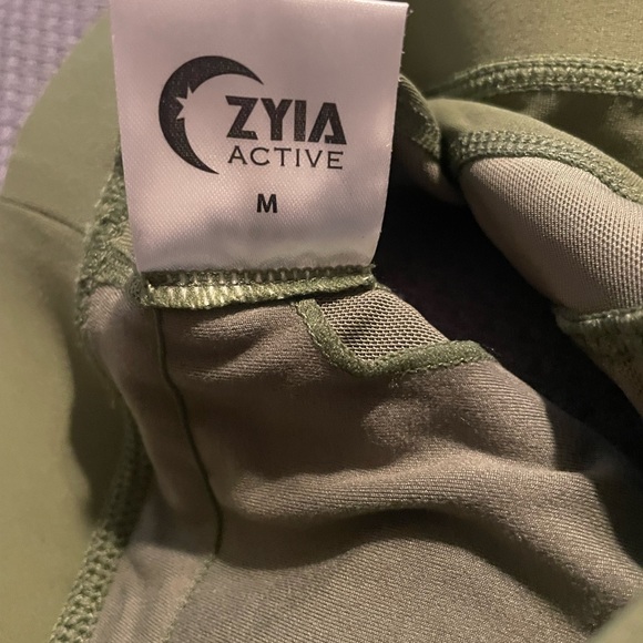 ZYIA Olive Green High Neck Sports Bra with Racerback - Picture 6 of 7